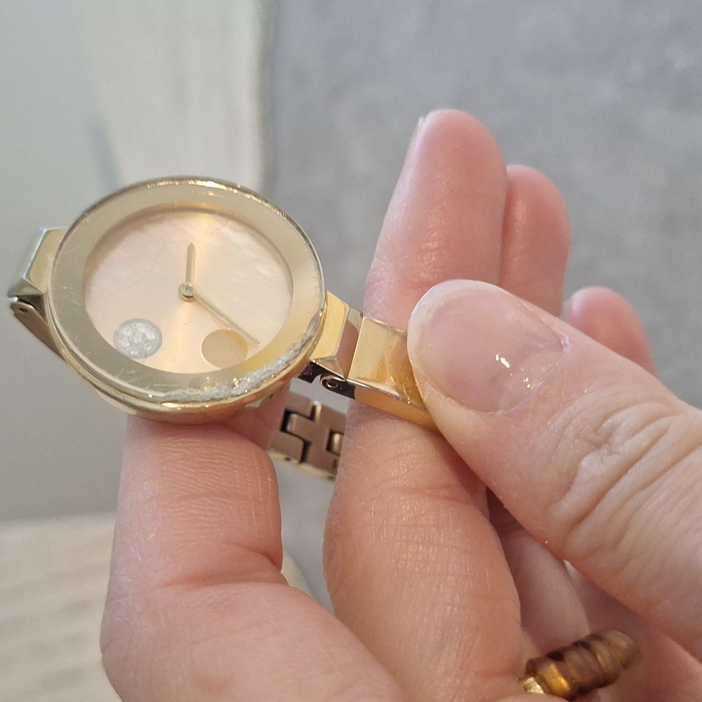 Movado Gold and Pink Women's Watch - Picture 3 of 7